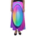 Circle Colorful Rainbow Spectrum Button Gradient Psychedelic Art Flared Maxi Skirt View1