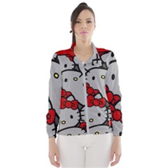 Hello Kitty, Pattern, Red Women s Windbreaker
