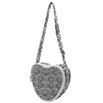 Monochrome Maze Design Print Heart Shoulder Bag