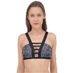 Rebel Life: Typography Black and White Pattern Cage Up Bikini Top