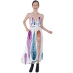 Pen Peacock Colors Colored Pattern Tie Back Maxi Dress