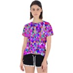 Floor Colorful Triangle Open Back Sport T-Shirt