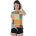 Square Cube Shape Colourful Short Sleeve Open Back T-Shirt View1