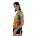 Square Cube Shape Colourful Short Sleeve Open Back T-Shirt View2