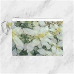 Enchanting Foliage Sharp Edged Leaves In Pale Yellow And Silver Bk Canvas Cosmetic Bag (Medium)