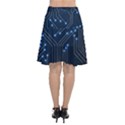 Seamless Pattern Of Glowing Circuit Board Neon Technology Chiffon Wrap Front Skirt View2