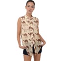 Camel Pattern Design Clothing Sleeveless Chiffon Button Shirt View1