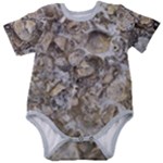 Fossilized Seashell Texture Print Design Bk Baby Short Sleeve Bodysuit