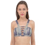 Maximal Camo Print Design Cage Up Bikini Top