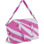 White Pink Stripes, Pattern Canvas Crossbody Bag White Pink Stripes, Pattern Canvas Crossbody Bag