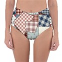 Cloth Patches Texture Macro, Patches Of Cloth Reversible High-Waist Bikini Bottoms View1