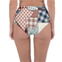 Cloth Patches Texture Macro, Patches Of Cloth Reversible High-Waist Bikini Bottoms View2