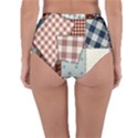 Cloth Patches Texture Macro, Patches Of Cloth Reversible High-Waist Bikini Bottoms View4