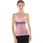 Pink Retro Texture With Circles, Retro Circles Background, Women s Basic Tank Top