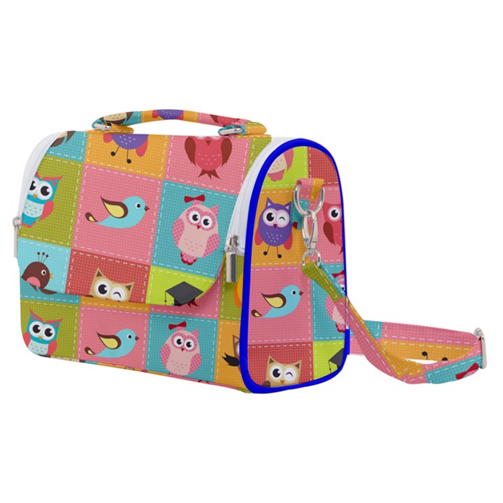 Owls Pattern, Abstract, Art, Desenho Satchel Shoulder Bag