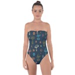 Whimsical Mushrooms pattern Tie Back One Piece Swimsuit