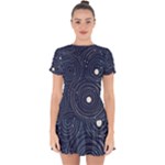 Art Drop Hem Mini Chiffon Dress