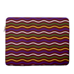 Multicolor Wave Pattern 15  Vertical Laptop Sleeve Case With Pocket