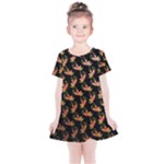 Regal Eagle Pattern Kids  Simple Cotton Dress