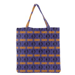 Bitcoin Logo Pattern Grocery Tote Bag