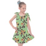Retro 1880s Flowers Pattern 24 Kids  Tie Up Tunic Dress