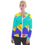 Geometric  Design 04 Velvet Zip Up Jacket