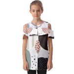 Geometric Design 12 Fold Over Open Sleeve Top
