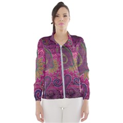 Abstract Purple Pattern Women s Windbreaker