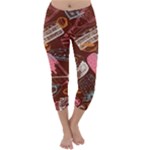 Sweet Food Seamless Pattern Capri Winter Leggings 