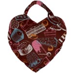 Sweet Food Seamless Pattern Giant Heart Shaped Tote