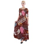 Sweet Food Seamless Pattern Half Sleeves Maxi Dress