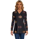 Minimalist Pattern With Simple Lines,flower And Shapes, Creating A Clean And Modern Long Sleeve Drawstring Hooded Top View1