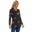 Minimalist Pattern With Simple Lines,flower And Shapes, Creating A Clean And Modern Long Sleeve Drawstring Hooded Top View3