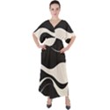 A Minimalist Pattern With Simple Lines And Shapes, Creating A Clean And Modern Aesthetic 06 V-Neck Boho Style Maxi Dress View1