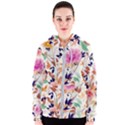 Abstract Floral Background Women s Zipper Hoodie View1