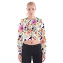 Abstract Floral Background Cropped Sweatshirt View1
