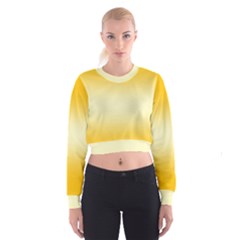 Amber Orange To Cream Yellow Bilinear Gradient Cropped Sweatshirt