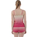 Cream Yellow To Crimson Red Linear Gradient Tie Front Two Piece Tankini View2