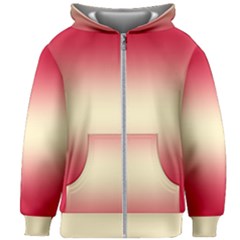 Crimson Red To Cream Yellow Bilinear Gradient Kids  Zipper Hoodie Without Drawstring