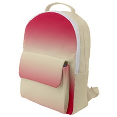 Crimson Red To Cream Yellow Bilinear Gradient Flap Pocket Backpack (small)