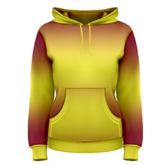 Burgundy Red To Electric Yellow Bilinear Gradient Women s Pullover Hoodie