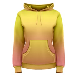Electric Yellow To Coral Pink Linear Gradient Women s Pullover Hoodie