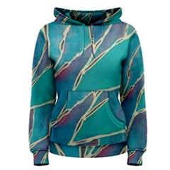 Aqua Batik, Abstract, Colorful Women s Pullover Hoodie