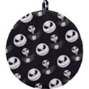 Jack Print, White, Before, Plain, Black, Simple, Christmas Round Trivet View1