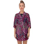 Abstract Art Pattern Design Background Half Sleeve Chiffon Kimono