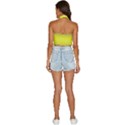 Navy Blue To Electric Yellow Bilinear Gradient Backless Halter Cami Shirt View4