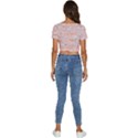 Boho Pattern Short Sleeve Square Neckline Crop Top  View4