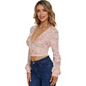 Boho Pattern Long Sleeve Deep-V Velour Top View2
