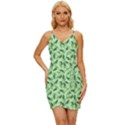 Leaves Pattern Texture Seamless Wrap Tie Front Dress View1