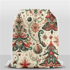 Christmas Tree Snow Drawstring Bag (small)